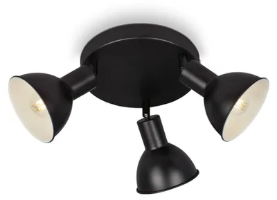 Produktbild von Deckenleuchte Spotleuchte vintage schwenkbar 3xE14 25W schwarz Ø19cm Briloner