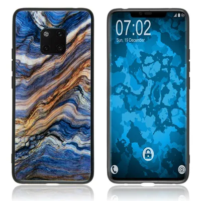 Produktbild von PhoneNatic Hybridhülle kompatibel mit Huawei Mate 20 Pro - mit Glasrücken - Marmor-Muster  Design:01 Cover Schutzhülle Cover