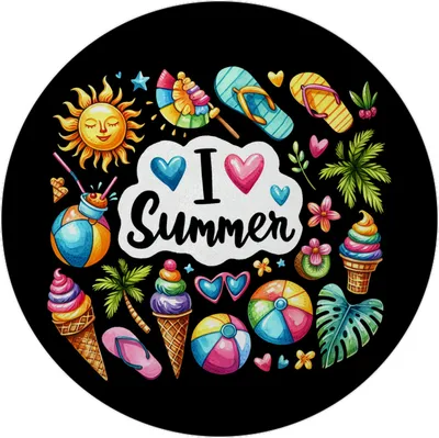 Produktbild von Endlich Sommer Magnet mit Flaschenöffner rund mit Spruch I love Summer