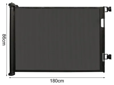 Produktbild von Treppenschutzgitter Kinderschutzgitter - Türschutzgitter - Ausziehbar bis 180 cm - Für Kinder und Haustiere - Innen und außen - Kunststoff - Schwarz