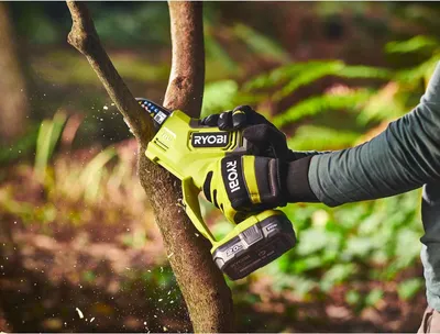 Produktbild von RYOBI Akku-Kettensäge RY18PSX10A-120 18V, Astsäge, Akku-Säge, Einhand-Kettensäge, Brushless Motor, 18V ONE+