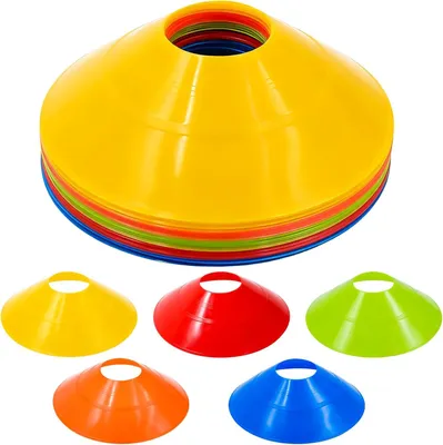 Imagen del producto de Conjunto de conos señalizadores, 25 unidades, con un diámetro de 19 cm, para fútbol y entrenamiento deportivo