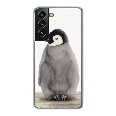 Produktbild von MuchoWow® Handyhülle Schutzhülle Hülle für Samsung Galaxy S22 Kinder - Pinguin - Grau - Tiere - Mädchen - Jungen Silikon Softcase Handy Hülle - Mobiltelefonhülle