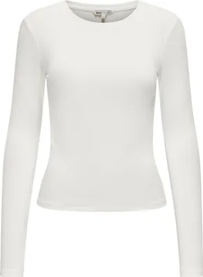 Obrázok produktu pre ONLY Dámska košeľa - ONLRILEY O-NECK TOP, s dlhým rukávom, Rundhals, Bavlna Stretch Ecru L