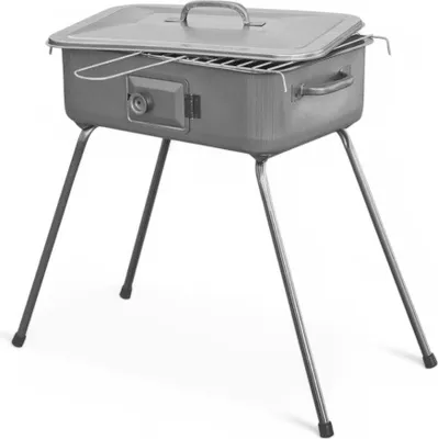 Produktbild von Holzkohlegrill-Ofen mit Deckel und Tür für die Ascheentfernung cm 37x27x65h