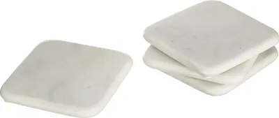 Image de Dessous de verre carrés marbrés - Set de 4 - Gris - Marbre