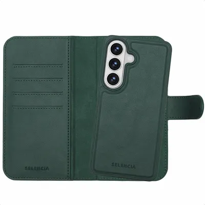 Zdjęcie produktu dla Selencia Olyn – zdejmowana obudowa typu bookcase z MagSafe do telefonu Samsung Galaxy S26 – zielona