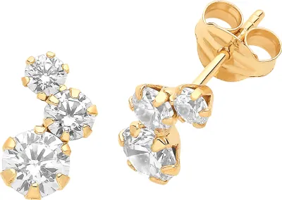 Image de Boucles d'Oreilles Femme Or 375/1000 avec Oxyde de Zirconium - 9mm*6mm; TRS36145