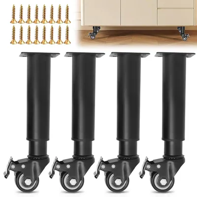 Productafbeelding van Verstelbare Tafelpoten - Meubelpoten Set van 4 - Hoogte 24,5-36 cm - Met Remwielen - Robuust en Kr scratchbestendig - Draagvermogen tot 150 kg