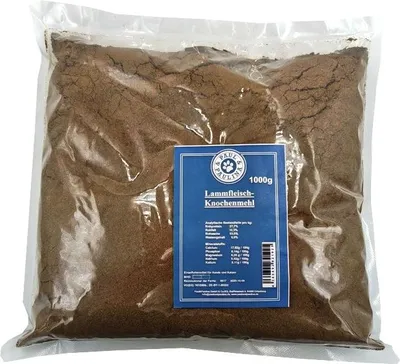 Produktbild von Paul & Paulina Lammfleischknochenmehl 1kg Knochenmehl vom Lamm für Hunde Katzen
