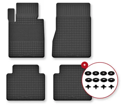 Produktbild von Gummi-Fußmatten für BMW 4 G22 2020-2022 (Coupé) – 4-tlg, Schwarz, Semi-Universal, angepasst – Wielganizator Semi-Universal