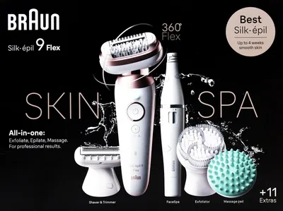 Produktbild von Braun Silk-Epil SES9-580 3D 360° Flex Skin Spa Epilierset