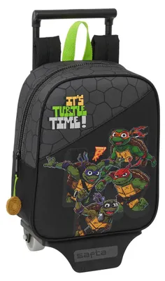 Produktbild von Schulrucksack mit Rädern Teenage Mutant Ninja Turtles Schwarz Grau 22 x 27 x 10 cm