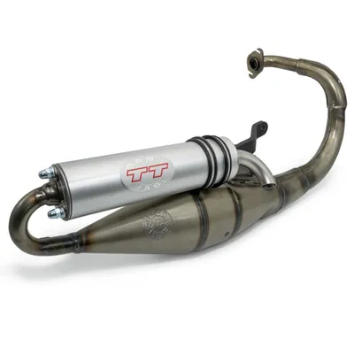 Produktbild von LeoVince Auspuffanlage Komplettanlage HAND MADE TT, Aluminium, mit Zulassung kompatibel mit Peugeot Speedfight 50 / X-Fight 50 KAT LC