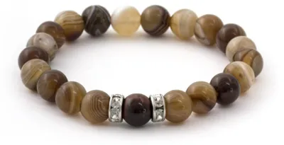 Produktbild von Perlenarmband aus Botswana mit Achat und Tigerauge MINK111/17