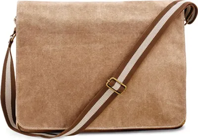 Immagine prodotto di Quadra QD610 | Borsa da spedizione in tela vintage / Borsa a tracolla - Colore: Sahara - Dimensioni: 40 x 30 x 12 cm