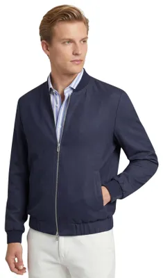 Produktbild von Bugatti Bomberjacke dunkelblau einfarbig weite Passform