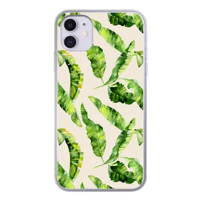 Produktbild von MuchoWow® Handyhülle Schutzhülle Hülle für iPhone 11 Blatt - Tropisch - Muster Silikon Softcase Handy Hülle - Handytasche