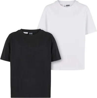 Obrázek produktu pro Dětské tričko Urban Classics Girls Oversized Boyfriend Tee 2-Pack black/white - 146/152