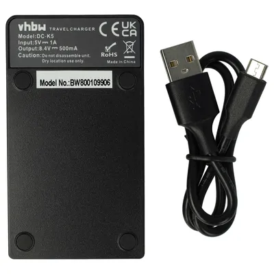 Produktbild von vhbw USB-C Ladegerät kompatibel mit Canon ES-7000V, ES-7000es, ES-8100H18, ES-8000V, ES-75 Hi8, ES-8100V Kamera - Ladeschale + USB-C Kabel Ladeanzeige