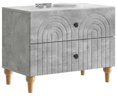Imagen del producto de vidaXL Mesita de noche, color gris cemento, 62 x 34,5 x 48 cm, material de madera