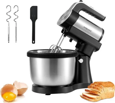 Produktbild von Küchenmaschine, Knetmaschine, Edelstahl-Rührschüssel, Rührmaschine, Mixer, 4l Schüssel, 5 Geschwindigkeiten, 1000W