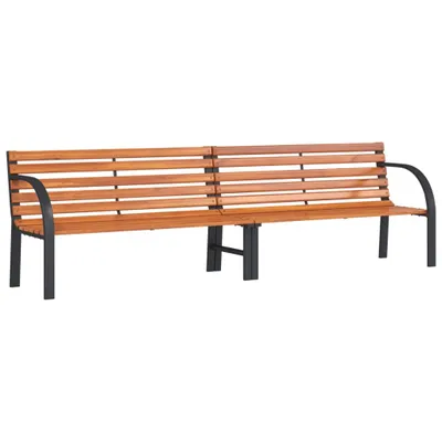 Image de Banc de jardin marron 231 cm bois et acier enduit de poudre