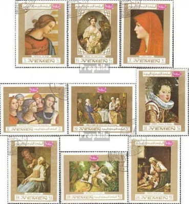 Produktbild von Briefmarken Jemen (Königreich) 1969 Mi 717A-725A (kompl.Ausg.) gestempelt Gemälde europäischer Meister