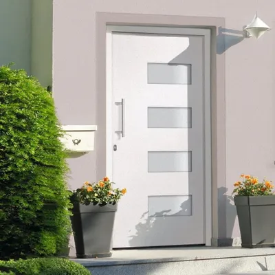 Produktbild von Haustür Aluminium und PVC Weiß 110x210 cm , Haustüren Design 2024