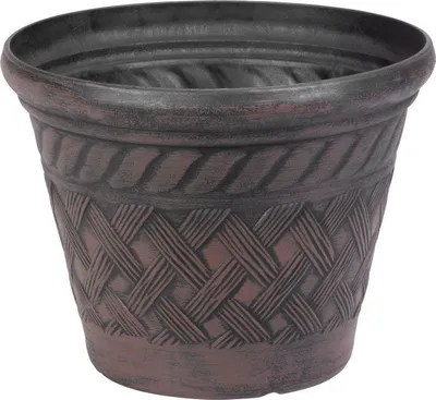 Produktbild von Blumentopf Strend Pro, 29x23 cm, dunkelbraun, Rattanmuster
