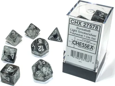 Image de Chessex - Borealis - Jeu de 7 dés - Light Smoke/Silver