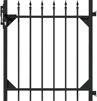 Produktbild von GAH-Alberts Einzeltor Chaussee, Metallumzäunung, Pforte, Grenzeinzäunung, Aluminium, Schwarz, Kunststoffbeschichtung