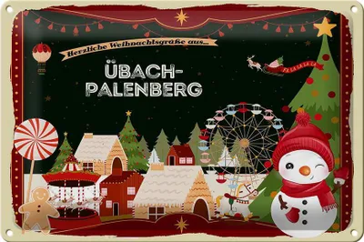 Produktbild von Blechschild Weihnachten Grüße ÜBACH-PALENBERG 30x20cm