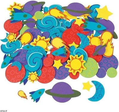 Immagine prodotto di Adesivi decorativi a tema cosmico - Autoadesivi - Scrapbooking - Tema cosmico multicolore - 54,4 x 42,7 x 33,5 cm - Multicolore