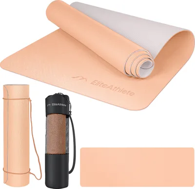 Produktbild von EliteAthlete® Yogamatte - Sportmatte - Fitnessmatte - Gymnastikmatte gepolstert & rutschfest für Fitness, Pilates - Yoga Matte - 183 cm x 61 cm x 0.6 cm - Trainingsmatte inkl. Transportgurt + Tasche