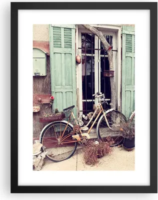 Produktbild von Gerahmtes Poster - Schwarzer Rahmen - Fahrräder Vintage Mietshaus - 30x40 cm - Wand Bild - Wanddeko - Wandbilder - Kunstposter - Wandposter - Bilderrahmen - Bilder - Kunstdruck - P2BPA30x40-4588