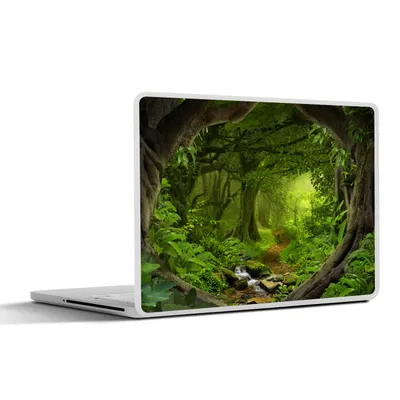 Produktbild von MuchoWow® Laptop Aufkleber Sticker Cover Dschungel - Grün - Natur - Tropisch - Pflanzen 36.5x27.5 cm - Laptop-Sticker
