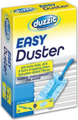 Produktbild von Duzzit | Statische Bürste Für Staub Easy Duster - Mit Griff - 5 Nachfüllungen - Einfache Staubentfernung