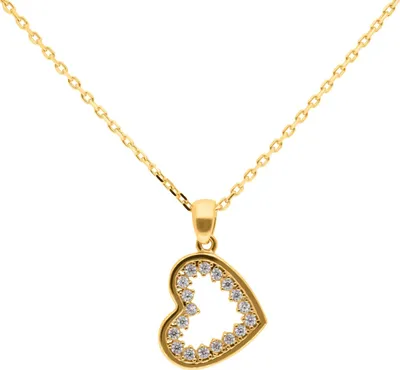 Produktbild von SuzanGold Queen of Hearts Kette Echtgold Halskette mit Herz-Anhänger & Zirkonia