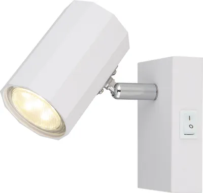 Produktbild von Wandleuchte Innen mit Schalter Wandlampe Aluminium Wandstrahler Weiß 57918-1W