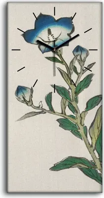 Produktbild von Wanduhr Uhr Wandbild Leinwand 30x60 Malerei Asiatische Blumen Pflanzen Kunst - schwarze Hände