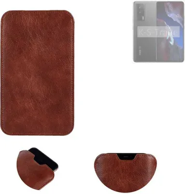 Produktbild von K-S-Trade Schutzhülle Handyhülle kompatibel mit POCO F5 Pro Handytasche Kunstleder Sleeve in braun