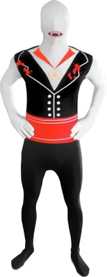Produktbild von Morphsuit Vampir Dracula schwarz-weiss-rot