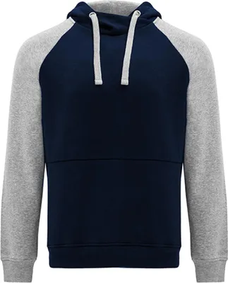 Produktbild von Roly SU1058 | Badet Hooded Sweatshirt Uni Kängurutasche - Farbe: Navy Blue 55/Heather Grey 58 - Größe: XXL