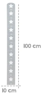 Produktbild von roba Messlatte 'Little Stars' mit Sterne Motiv, Skala bis 160 cm, Messleiste aus Holz, grau
