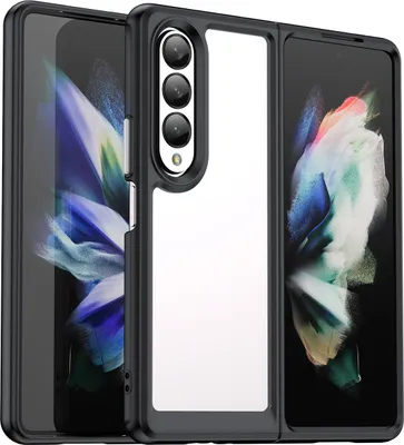 Immagine prodotto di Custodia per Samsung Galaxy Z Fold 4 5G trasparente, antiurto TPU silicone custodia protettiva nero