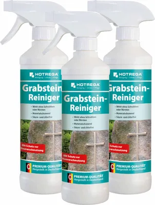 Produktbild von HOTREGA Grabstein Reiniger 500 ml - Grabreiniger, Steinreiniger, Natursteinreiniger, Grünbelagentferner, Marmorreiniger