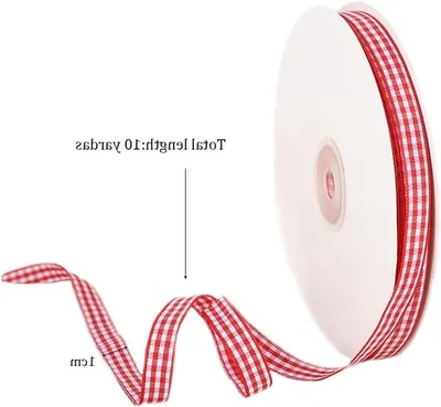 Fünf Stück Rautensatinband für Geschenkverpackungen, 7,5cm x 10m, DIY Dekoration und Basteln, mehrfarbige Gingham-Bänder für