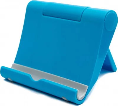 Produktbild von SYSTEM-S Stand Halterung ausklappbar verstellbar in Blau für Tablet und Smartphone