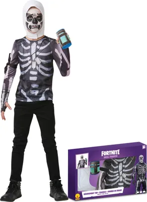 Produktbild von Skull Trooper-Kostümkoffer für Jugendliche Fortnite Faschingskostüm